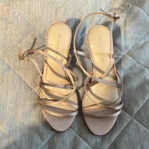 Strappy slingback dress sandals in a soft moth color, size 6.